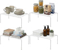 Evelots Kitchen Cabinet Wire Shelf Organizer/Rack - 4 Pack Sturdy Metal Shelf Risers - Double Your Counter Space - Great for Kitchen, Freezer, Pantry and Bathroom - Rustproof - White