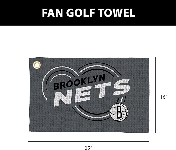Northwest NBA Golf Towel – Official Licensed Microfiber Waffle Fabric, Absorbent 16x25 in Club Cleaning Accessory