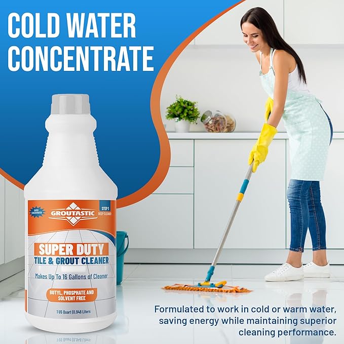 Super Duty Degreaser – Heavy Duty Tile & Grout Cleaner for Kitchens, Bathrooms & Floors – Removes Grease & Deep Stains – Concentrated