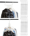 Mr. Pen- Space Saving Hangers for Clothes, 12 pcs, White, Plastic Multi Clothes Hangers Space Saving, 6 Slots, 360° Rotating Hooks