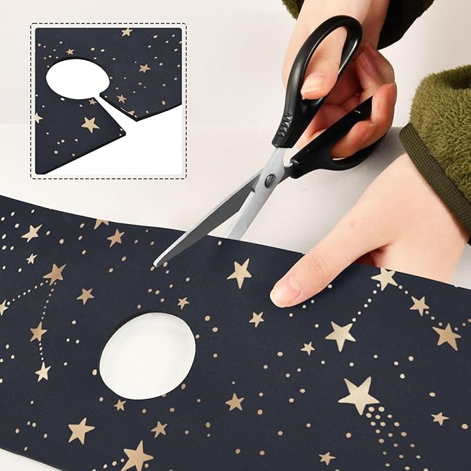 Kitchen Sink Splash Guard 1 PC 30 Inch Sink Faucet Mat Splash Guard for Bathroom Countertop Water Absorbent Foldable Cuttable Soft Washable Gold Stars Black