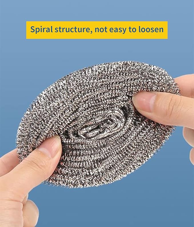Steel Wool Scrubber - Steel Wool for Cleaning Dish Pots Pans Grills Stainless Steel Scrubber for Kitchen Sinks Cleaning Pads Metal Scrubber (24)