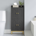 Bathroom Cabinet, Small Storage Cabinet with 4 Doors, Bathroom Organizers and Storage Cabinets with Adjustable Feet. Cabinets Freestanding for Living Room, Kitchen, 7.1"D x 14.6"W x 32.7"H