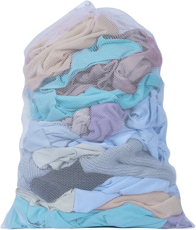 Heavy Large Mesh Laundry Bags,24 x 36 inches Travel drawstring Laundry Washing Bags for Dirty Clothes Storage, laundry bag suitable for university, dormitory, travel, family, and apartment residents