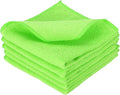 uxcell 5 Pcs Microfiber Cleaning Cloth, Kitchen Towels Reusable Microfiber Towels Highly Absorbent for Household Cleaning Supplies, Kitchen, Bathroom, Green(Square), 11.8" X11.8
