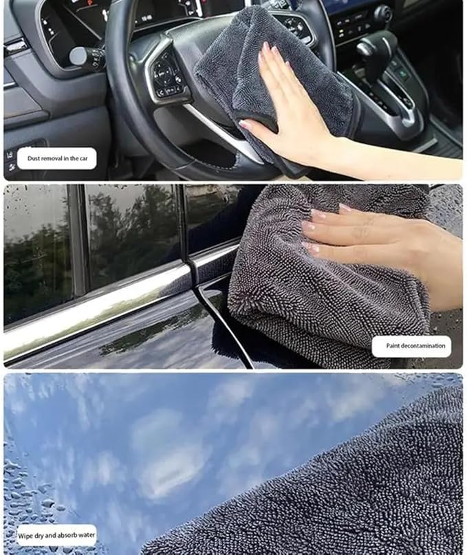 Car Drying Towel Microfiber Towel Car Washing Cleaning Cloth Dual Layers Ultra Absorbent for Auto Detailing (24" x 35")