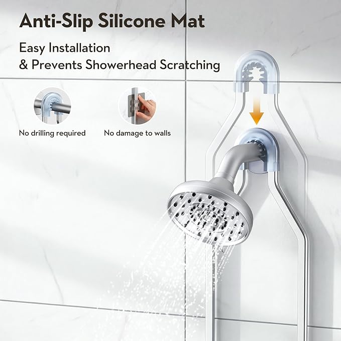 VALORDINE Shower Caddy Hanging, Shower Organizer Hanging, Aluminum Shower Racks for Inside Shower with Hooks for Razor, Never Rust Bathroom Organizers and Storage with Soap Holder, Bright Silver