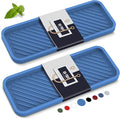 EG-SIPRO Kitchen Sink Organizer Tray,Sponge Holder for Kitchen Sink Bathroom Counter Tray Sponge Caddy Silicone Soap Holder for Soap dispenser, Bottle, Dishwashing Accessories(2-pack)
