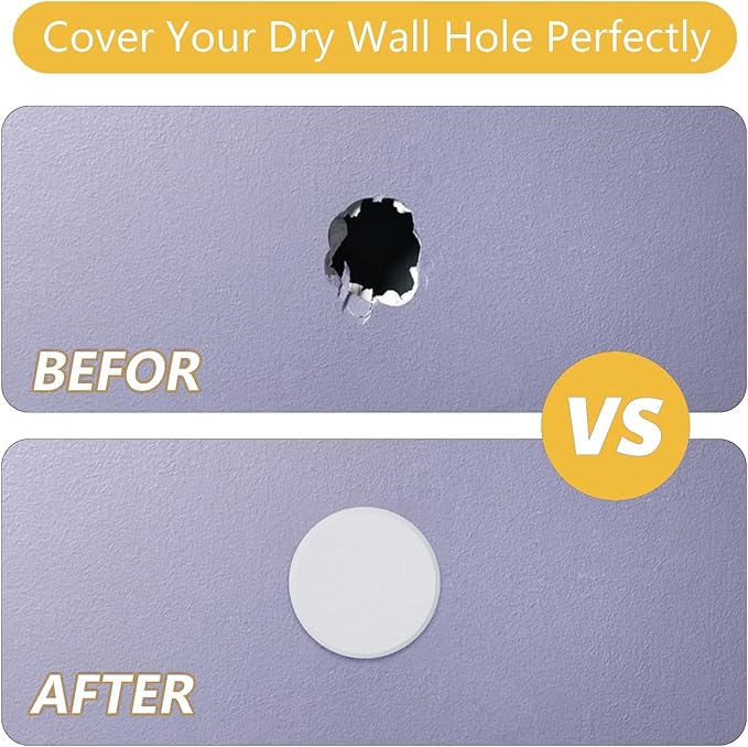 HOME MASTER HARDWARE 5" Wall Protector Round, 5 Pack Doorknob Wall Shield Guard Door Stop, Rigid Vinyl Hard Wall Protection Pads White with Self Adhesive Sticker