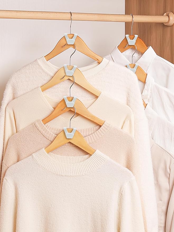 Smartor Clothes Hanger Connector Hooks 60 Pack, Closet Storage and Organization as Hangers Space Saving, Hanger Add on Hook as Closet Organizer, Stacking Hangers, Cascading Space Saver, White