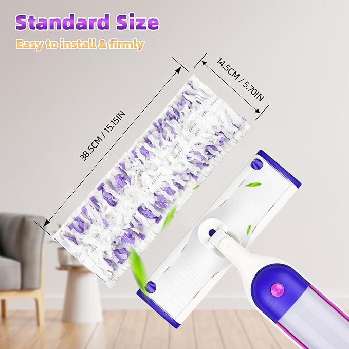 12 Pack Disposable Mop Pads for PowerMop™ Multi-Surface Floor Mop, Mopping Pad Refills for Floor Cleaning