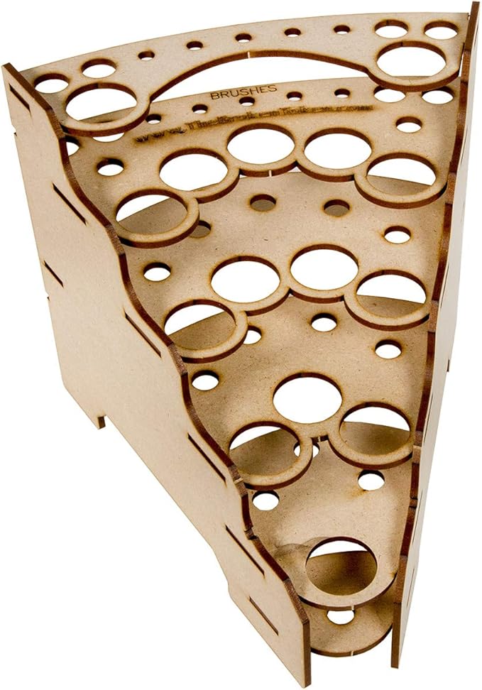 The Broken Token Modular Paint Rack w/ 26mm Holes - 45° Wedge - Multiple Organizer for Paint Bottles, Pots, and Brushes in Tiered Layout - Customize Your Pieces with Easy Organization & Access