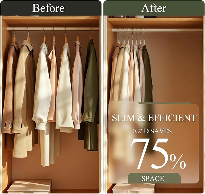 Korpai 30 Pack Beige Velvet Hangers, Non Slip,Durable,Slim Hangers Space Saving,Felt Hangers with Gold 360°Swivel Hook for Coats,Strappy Dresses,Shirts,Sweater ect