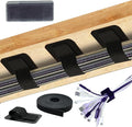 Cable Management Under Desk,Up to 15 Cord,Enhanced Wire Holder. Cord Organizer,Reusable Cord Holder Organizer for Cable Hider Clips Under Table, 40 Pair+2 roll of Velcro Ties (Black, 40 Pair)