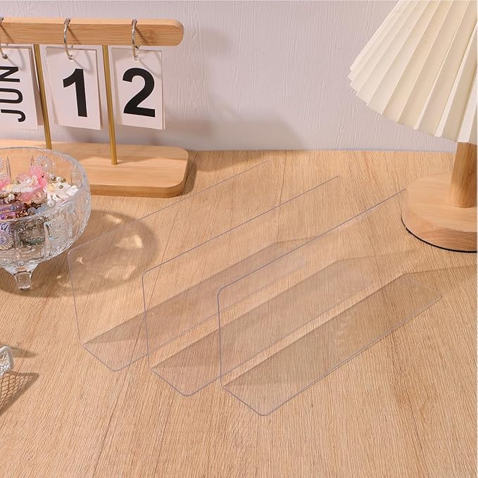 iplusmile 6Pcs Clear Shelf Dividers for Closet Organization, Acrylic L Shape Separator Clapboard Organizer Vertical Tray for Storage Book, Clothes, Bag, and Purse
