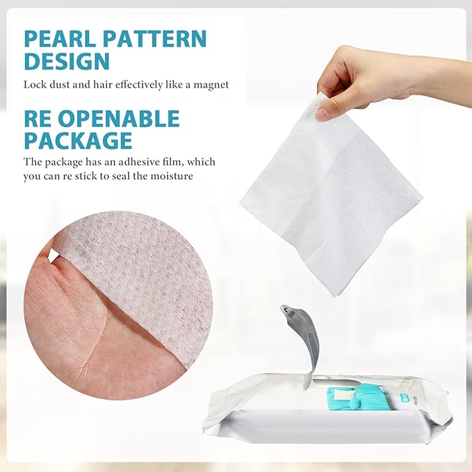 Wet Mop Pads Refills for Floor Cleaning Sweeper Wet Refills Disposable moist Mopping Cloth Wipes for Wood Hardwood Tile(160 Pcs)
