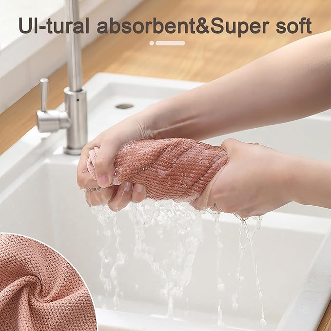 K&janet6am Dish Cloths for Washing Dishes, 12 Pack Kitchen Dish Cloths, Super Absorbent Microfiber Cleaning Cloth, Premium Waffle Dish Towels for Kitchen, 12x12 Inches