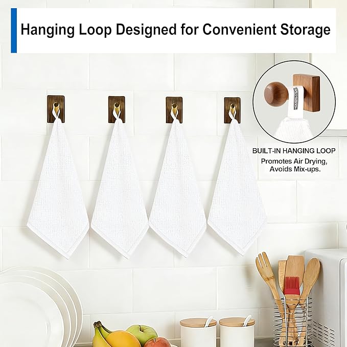 HOMERHYME Microfiber Cleaning Cloth, 12 Pack White Cleaning Rags,12" X 11" Lint Free Dish Towels Wash Cloths, Reusable Microfiber Towels for Home and Kitchen Bathroom Apartment Cleaning Supplies