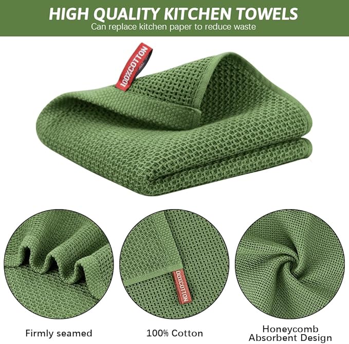 Nialnant 6 Pcs Kitchen Hand Towels, 100% Cotton Dish Towels for Washing Dishes, Super Soft and Absorbent Tea Towel-13 x 28 in