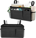 BlissTotes Bedside Caddy, Bedside Storage Organizer for Bunk Bed Accessories, Dorm Storage for Bedside Shelf and Bunk Bed Shelf, Bed Caddy for Home, Dorm, Bunk (Dark Gray, 2 Pack)