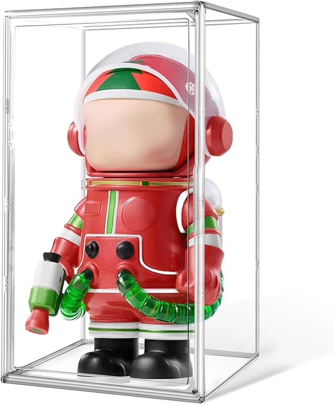 23.6 inch Tall Acrylic Display Case 13.8'' x 12.2'' x 23.6'' Stackable Boot & Shoe Boxes Clear Giant Acrylic Display Box for Collectibles Figures Doll Dustproof Sneakers Helmet Storage Box
