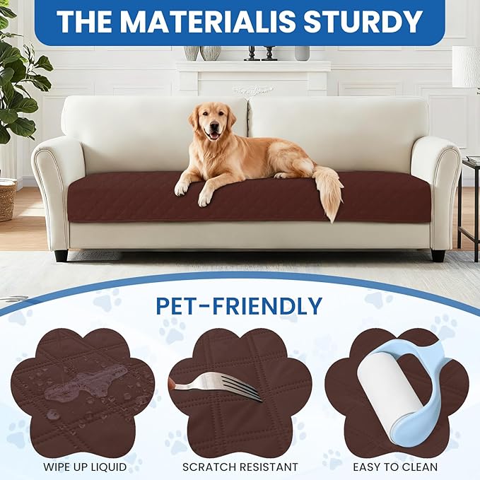 Waterproof Dog Bed Cover, Non-Slip Dog Blanket for Couch, Couch Covers for Dogs Washable, Pet Blanket for Furniture, Pet Bed Mat for Sofa, Car, Pet Supplies (82x102 Inch, Coffee)