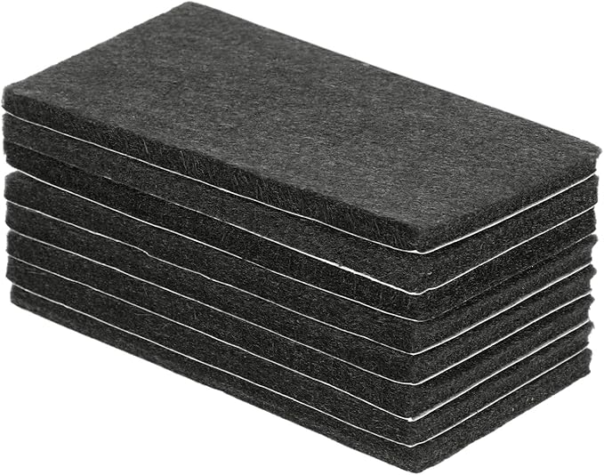 uxcell Felt Furniture Pads, 8Pcs 3.94" x 1.97" Adhesive Backed Felt Non-Slip Anti-Scratch Chair Leg Protectors for Protecting Hardwood Floor, Black