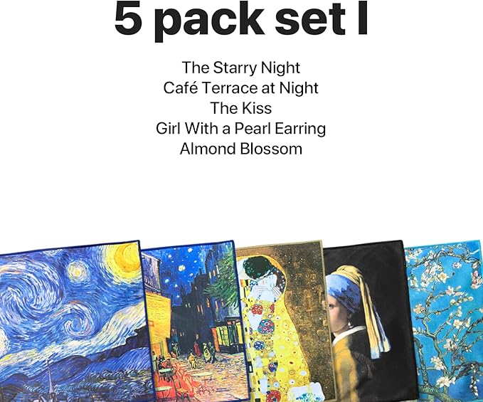 Large [5 Pack] World Best Classic Art Collection - Ultra Premium Quality Clean & Clear Microfiber Cleaning Cloths (Best for Camera Lens, Glasses, Screens, and All Lens.)