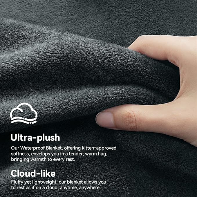 Waterproof Blanket for Couples - Love Blankets Stain Proof, Absorbent, Leakproof, Reversible, Plush Cozy & Washable - Waterproof Couch Cover Ideal for Bed/Couch, Dogs/Cats(82"x82", Gray/Dark Gray)