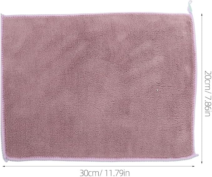 SUPVOX 2pcs Double-Layer Microfiber Dishwashing Towels Kitchen Cleaning Cloths Hanging Loop 20x30cm Absorbent Washcloths for Home and Dish Care