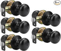 Goldenwarm Black Interior Door Knobs, Matte Black Bedroom Door Knob, Door Knobs Interior Bulk, Privacy Door Knob for Bedroom or Bathroom(5 Pack)