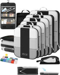 10 Set Compression Packing Cubes for Travel Essentials,Compressible Expandable Packing Cubes for Suitcase,OlarHike Luggage Organizer Bags for Travel,Handy Helper for Organizing Clothes(Black)