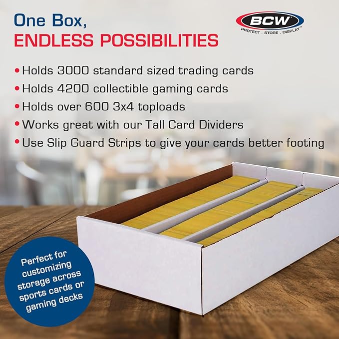 BCW Super Shoe Storage Box – 5 Pack | Cardboard Organizer for Trading, Gaming & Collectible Use | Holds 3,000 Standard or 600 3x4 Toploaders | Assembly Required