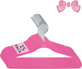Simplify 25 Pack Kids Velvet Hangers | Slim | Non-Slip Design | Space Saving | Childrens Clothes | Shirts | Pants | Dresses | Baby Nursery | Closet Storage & Organization | Pink