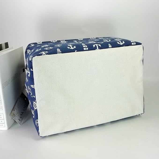 FANKANG Storage Basket,Nursery Hamper Canvas Laundry Basket Foldable with Waterproof PE Coating Storage, Office, Bedroom, Clothes,Toys (Rec-Sailboat)