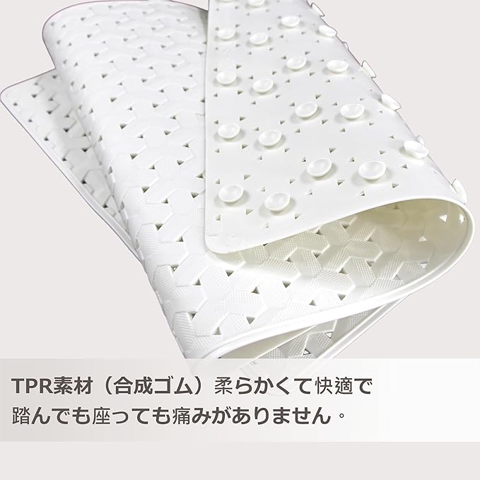 SafeLand- Non-Slip Bath, Shower, Tub Mat, TPR Material, Eco-Friendly, Non-PVC, Machine Washable, No Odor, with Powerful Suction Cups and Drain Holes, Tweed (15"x30" Aqua)