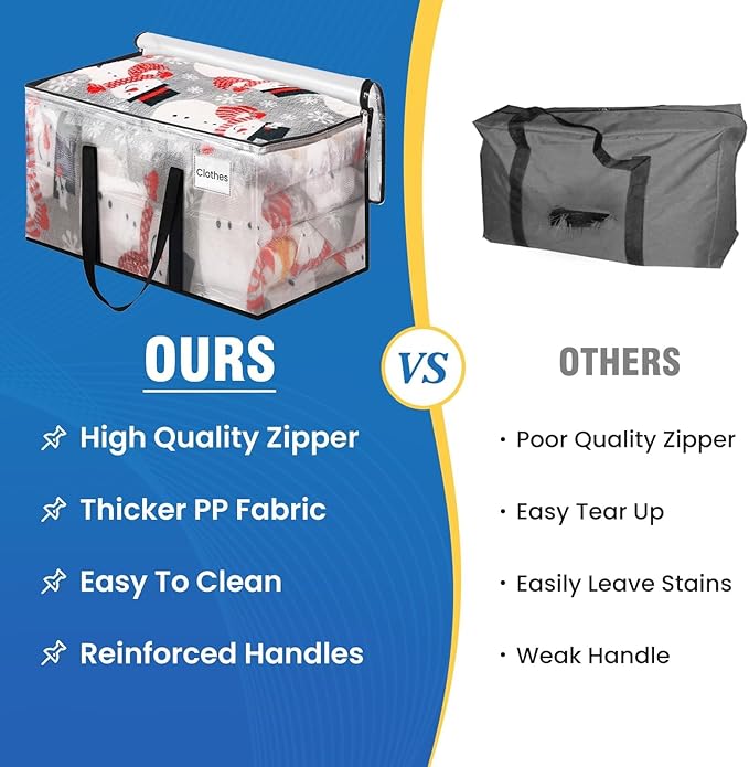 Clear Heavy Duty Extra Large Moving Bags, Reinforced Handle & Double Zipper, Storage Bags Alternative to Moving Box (10 Packs)