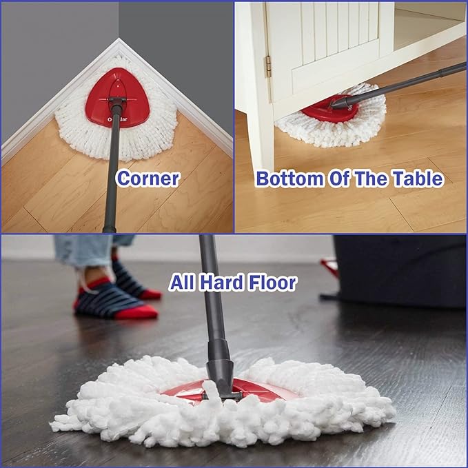 Spin Mop Replacement Head 5 Pack Mop Refill Compatible with Ocedar Triangle Swivel Mops Microfiber Swivel Mop Refill,Deep Clean,Machine Washable and Easy to Replace