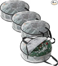 4 Pack Wreath Storage Bag, Summer, Christmas Decoration Garland Container, 24 Inch Clear Door Wreath Organizers, Moving Boxes, Packing Supplies for College