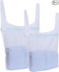 OTraki 2pc Honeycomb Mesh Laundry Bags for Delicates Garment Bag for Washing Machine With Handle 13x16 & 16x18 Inches Washing Bags for Socks Baby Clothes Don't Drying, Melting 140-176℉ White