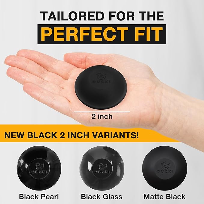 Ducki Wall Protectors - 4 Matte Black- Self Adhesive, Reusable Solution for Stopping Wall Damage & Noise from Doors, Refrigerator & More in Your Home & Office - Durable, Shock Absorbent, Discreet