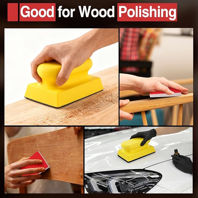 Sanding Sponge, 180-3000 grit Sanding Block, Soft Foam Hand Sanding Blocks, Wet/Dry Sandpaper, Washable and Reusable, Suitable for Wood, Metal, Drywall, Glass and Other Materials.