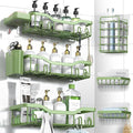 Shower Caddy Adhesive Shower Organizer 8-Pack, Rustproof Stainless Steel Bathroom Shelves, Large Capacity No-Drill Rack Storage Accessories with Soap Dish Toothbrush Holder Hooks