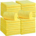 Shimeyao 30 Pcs 6 x 16 Inch Edgeless Microfiber Plush Towels for Cars Detailing Drying Wash Polishing Absorbent Cleaning Cloths, 500 GSM(Yellow)