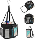 Hanging Shower Caddy, Mesh Shower Caddy Portable with Waterproof Phone Pouch for College Dorm Room Essentials, Large Capacity Shower Bag Basket with 7Pockets for Bathroom, Gym, Camping, Swiming, Beach