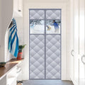 Magnetic Thermal Insulated Door Curtain with Detachable Visible Windows, Thicken Polyester Fiberfill & Durable Oxford Fabric, Hands Free Windproof Door Screen