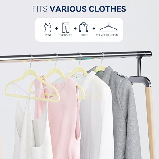 Premium Velvet Hangers 60 Pack, Non Slip Clothes Felt Hanger Heavy Duty for Coat, Premium Slim Space Saving Suit Hangers for Closet Organizer, 360° Rotating Silver Hook