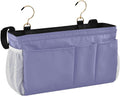 KOPIRIT Purple Bedside Caddy Storage Bag Bedside Organizer for College Dorm Top Bunk Bed Hanging Storage Organizer 6 Pockets with Hooks for Book Glasses Phone Holder
