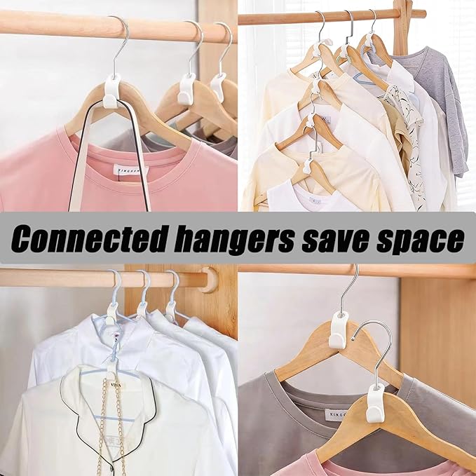 48 Pcs Multicolored Space Saving Hanger Connector Hooks, Connector Hooks Stacking Extender, Plastic Organizer for Closet Storage/College Dorm Rooms