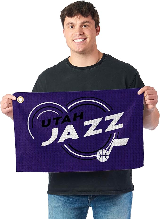 Northwest NBA Golf Towel – Official Licensed Microfiber Waffle Fabric, Absorbent 16x25 in Club Cleaning Accessory